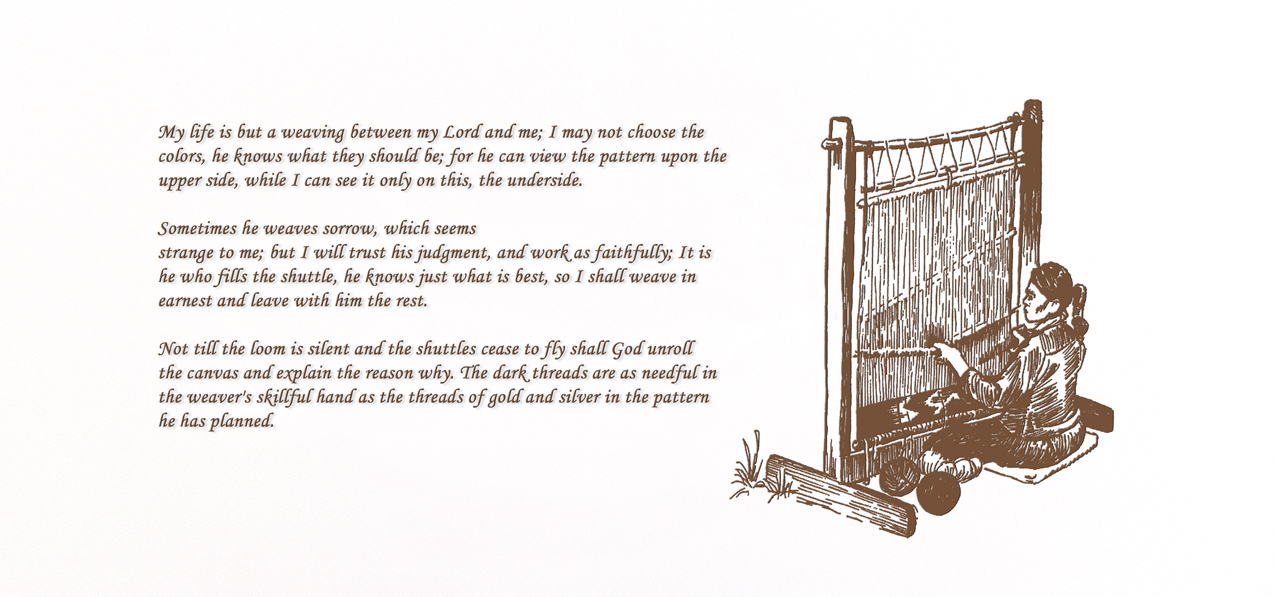 P 531 WT My Life is But a Basketweave White Faux